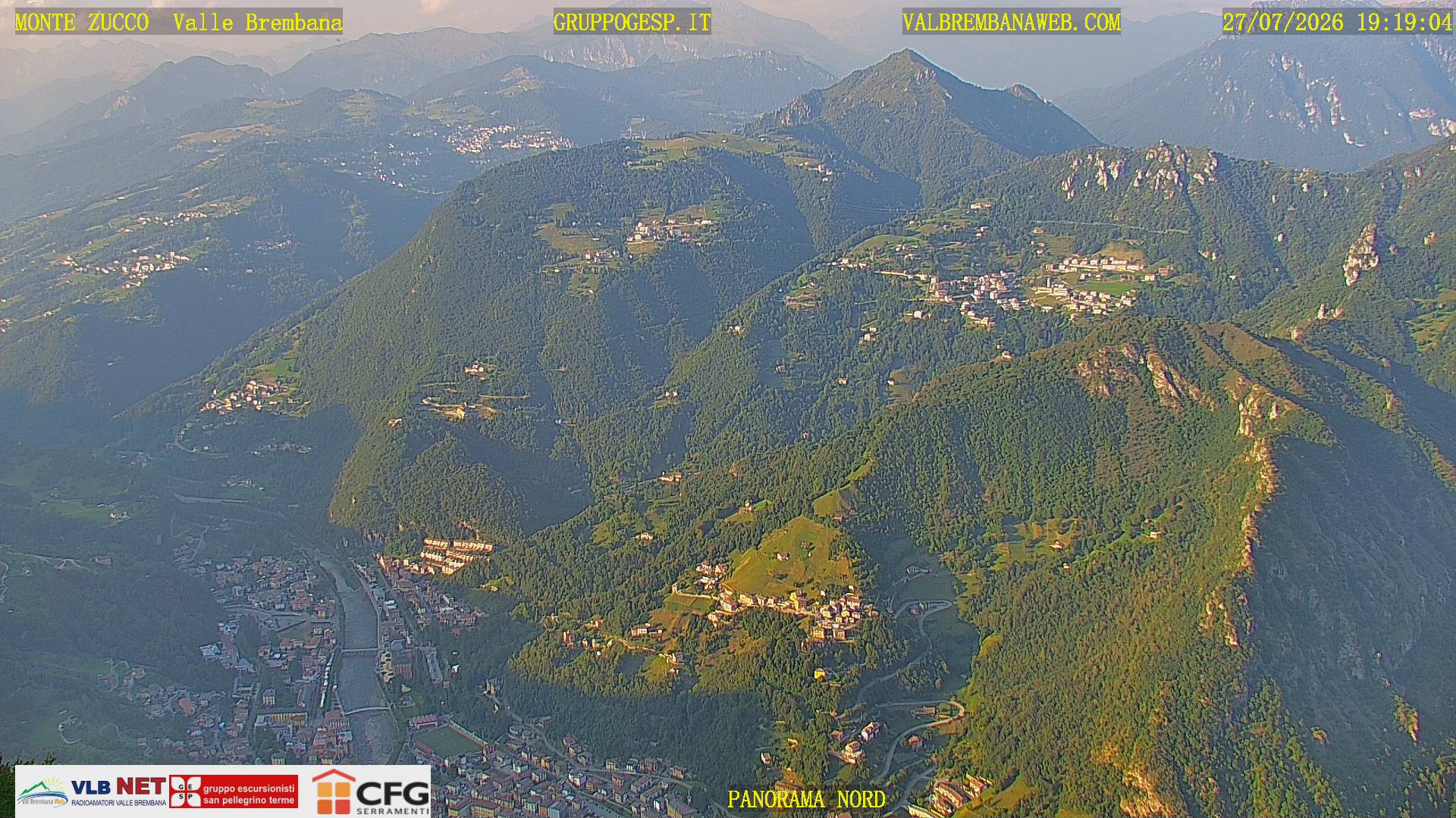 Webcam Monte Zucco – Panorama Orobie Nord visto dal Monte Zucco