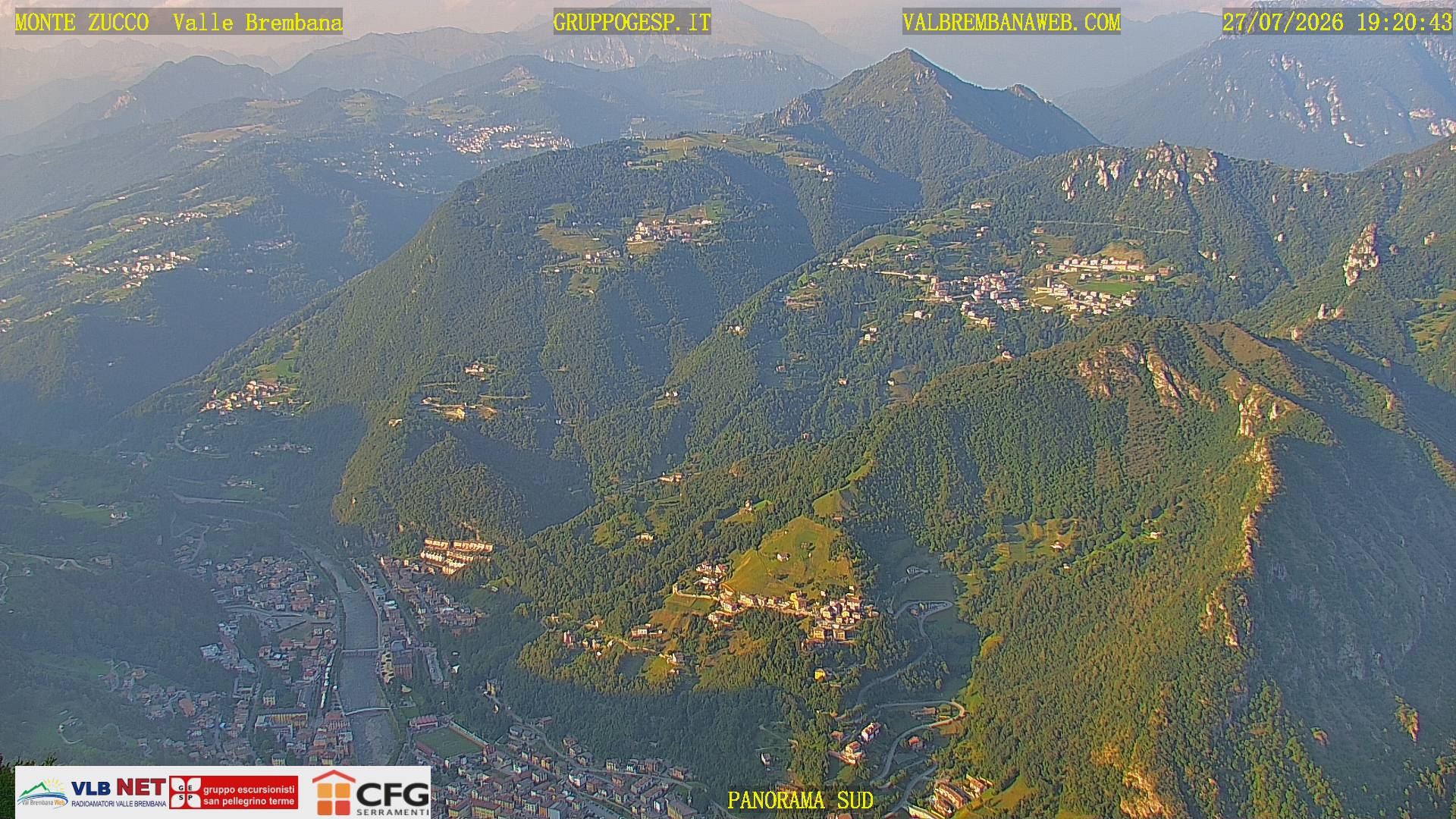 Webcam Monte Zucco – Panorama Orobie Sud visto dal Monte Zucco